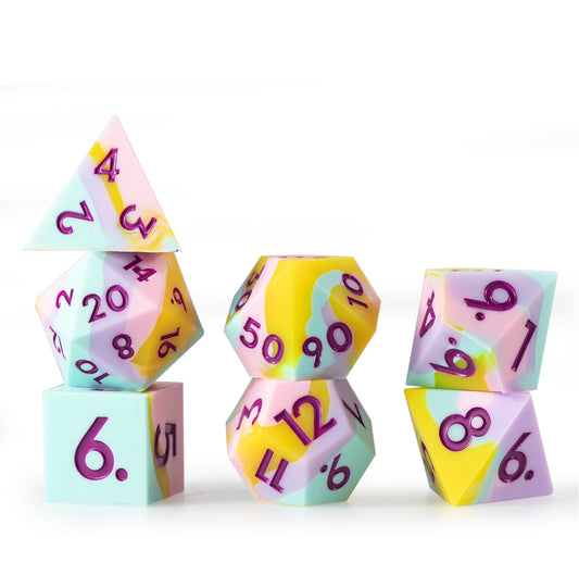 Berry Candy Silicone 7-Piece Polyhedral Dice Set
