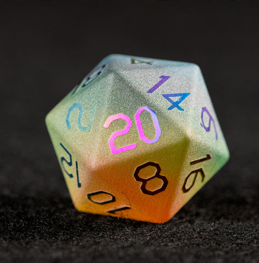 Rainbow Cat Plated 7-Piece Polyhedral Dice Set