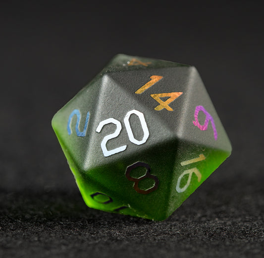 Olive Green Plated 7-Piece Polyhedral Dice Set