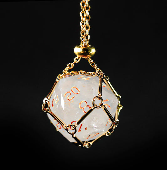 White Glaze Diamond-Cut 7-Piece Dice Set