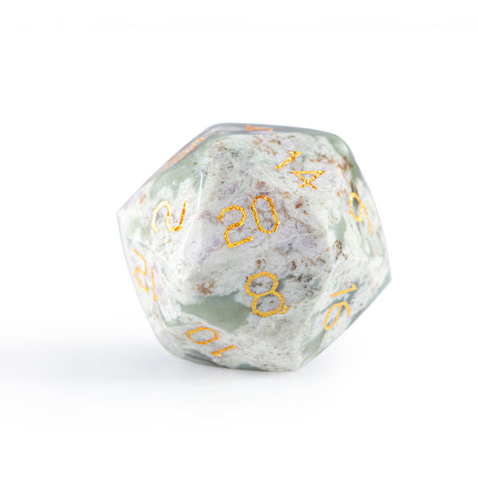 Plum Blossom Jade Diamond-Cut 7-Piece Dice Set