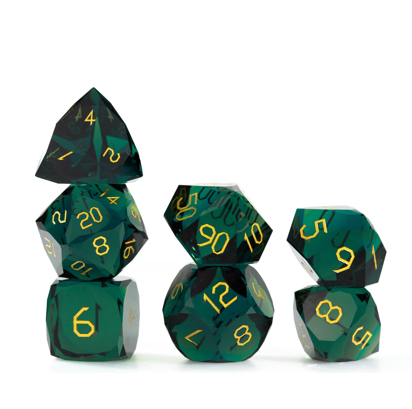Cypress Green Diamond-Cut 7-Piece Dice Set