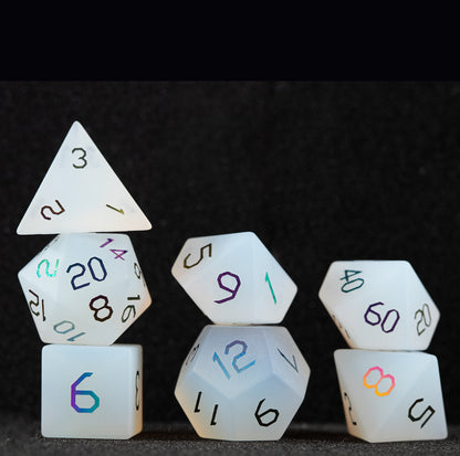 White Star Plated 7-Piece Polyhedral Dice Set