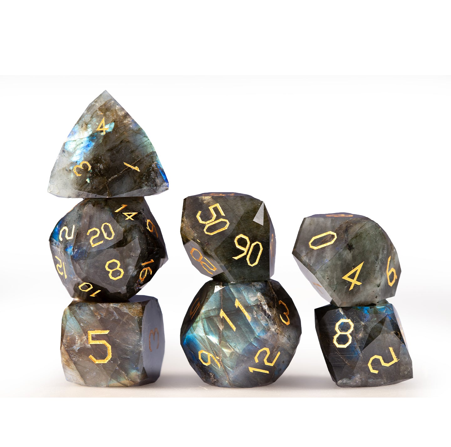 Labradorite Diamond-Cut 7-Piece Dice Set