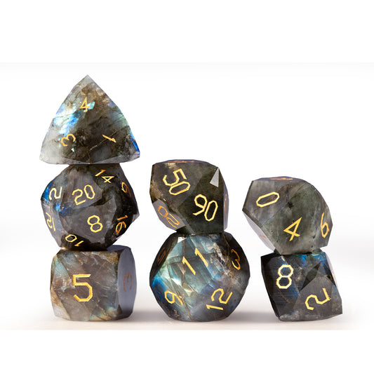 Labradorite Diamond-Cut 7-Piece Dice Set