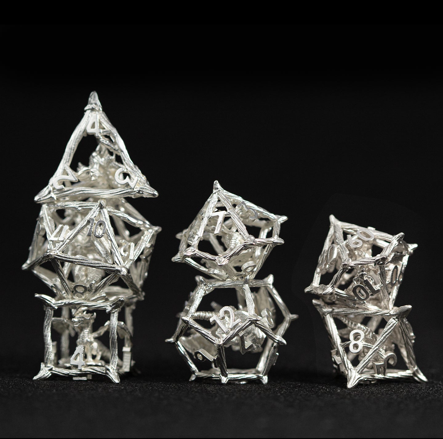 Mithral Dragonbone 7-Piece Polyhedral Dice Set