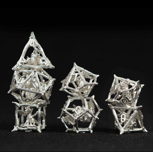 Mithral Dragonbone 7-Piece Polyhedral Dice Set