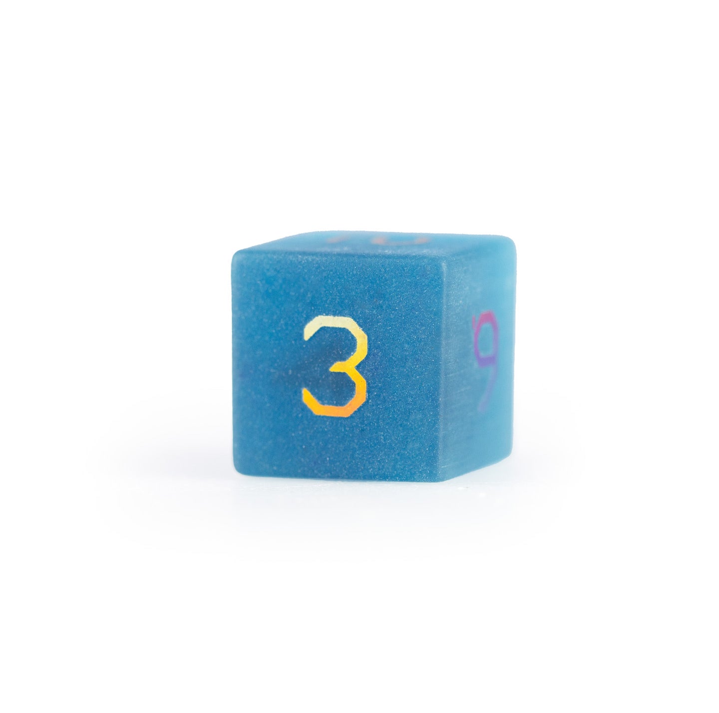 Ocean Blue Cat’s Eye Plated 7-Piece Polyhedral Dice Set