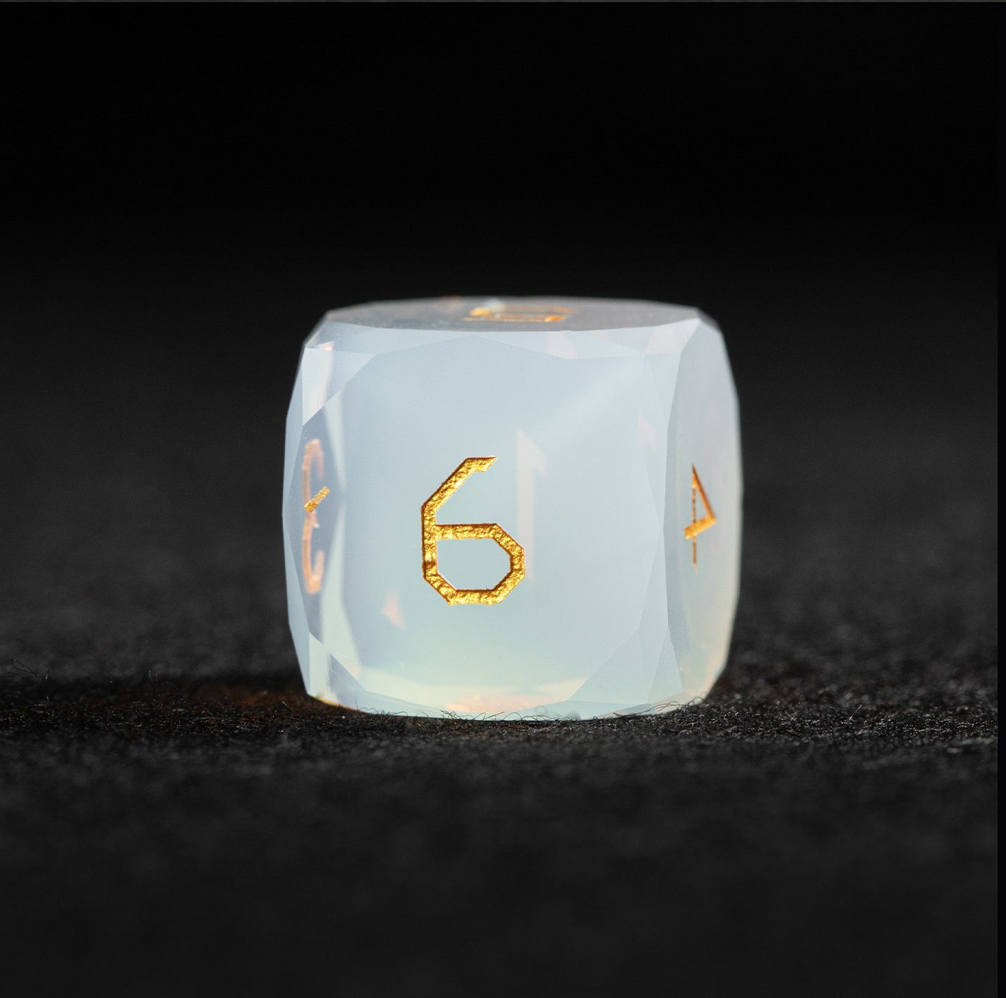 White Opalite Diamond-Cut 7-Piece Dice Set