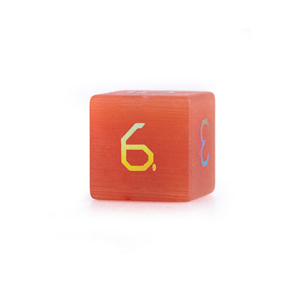 Crimson Cat’s Eye Plated 7-Piece Polyhedral Dice Set