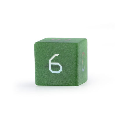 Emerald Cat’s Eye Plated 7-Piece Polyhedral Dice Set