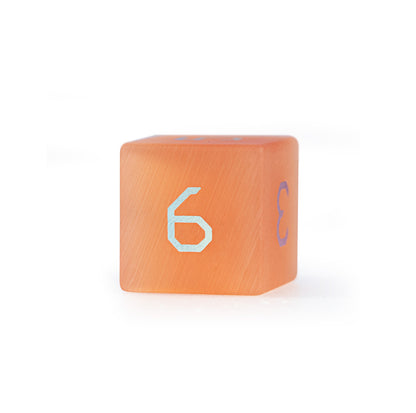 Amber Cat’s Eye Plated 7-Piece Polyhedral Dice Set