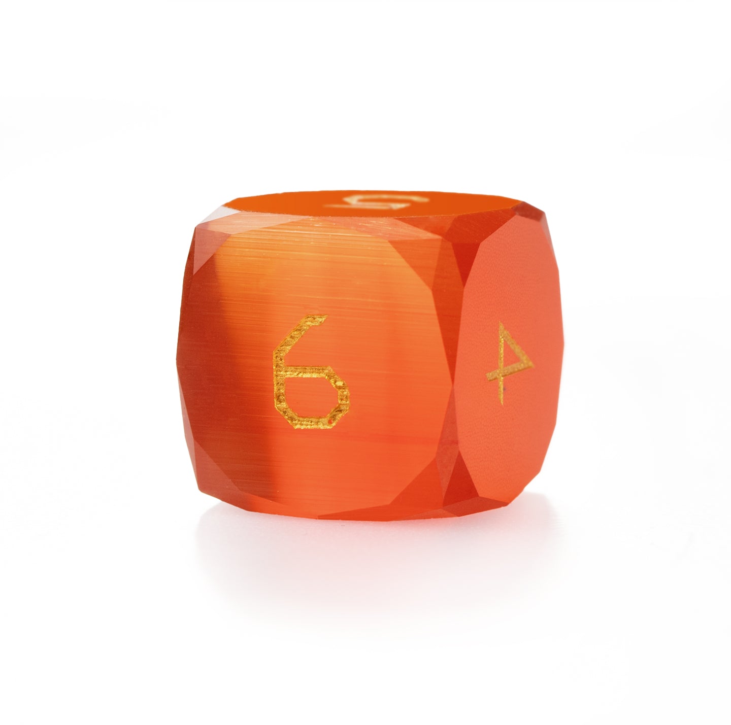 Red Cat’s Eye Crystal Diamond-Cut 7-Piece Dice Set