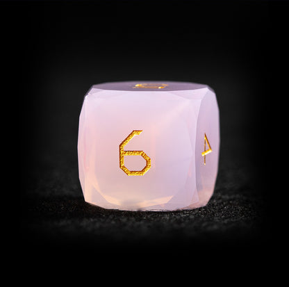 Pink Opalite Diamond-Cut 7-Piece Dice Set