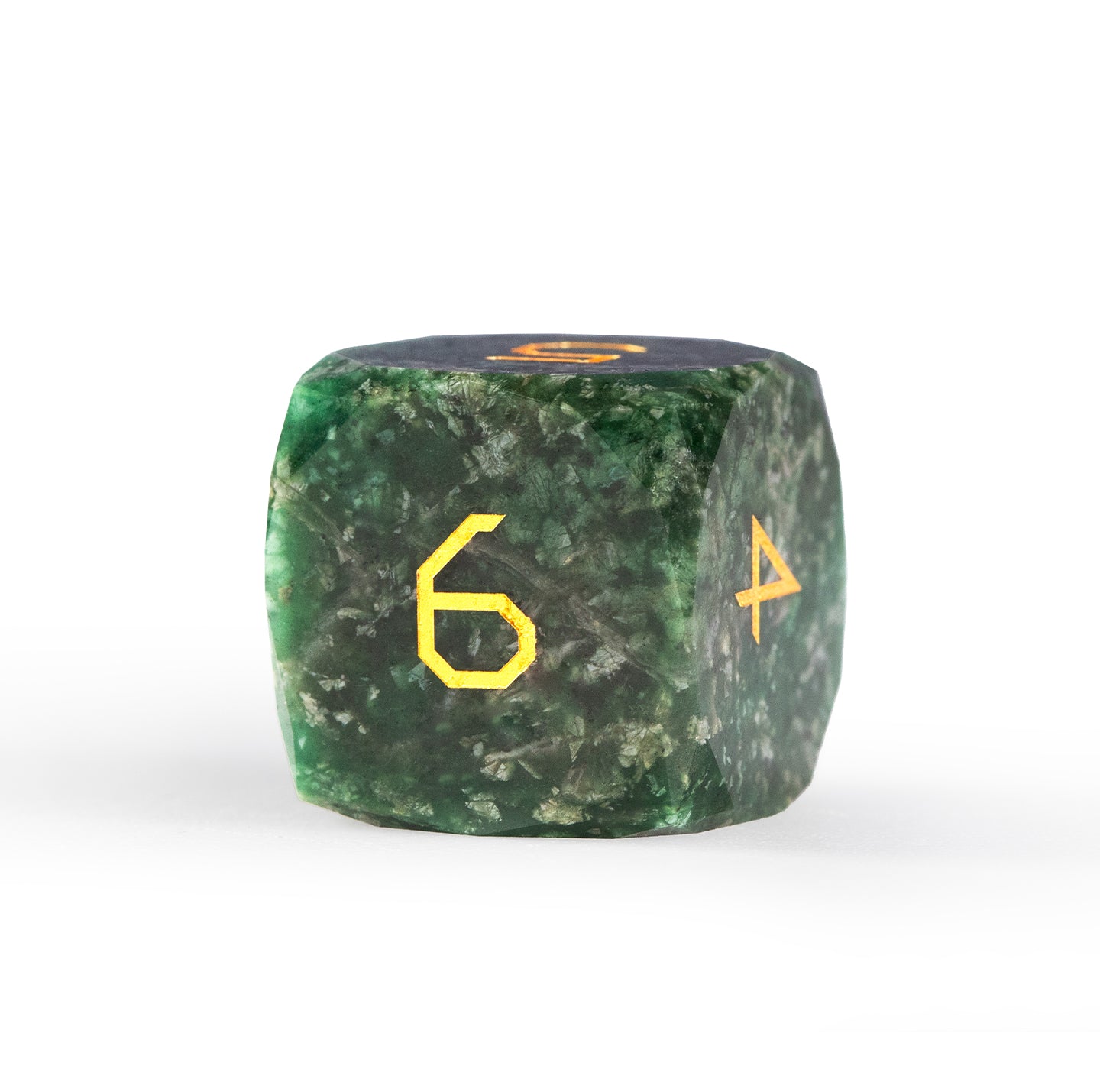African Jade Diamond-Cut 7-Piece Dice Set