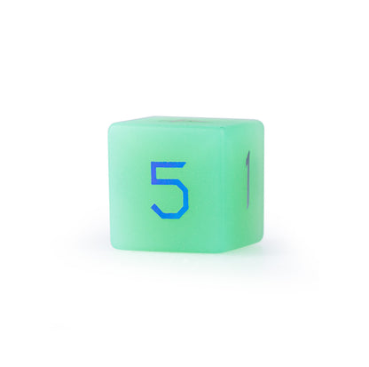 Green Opaline Plated 7-Piece Polyhedral Dice Set