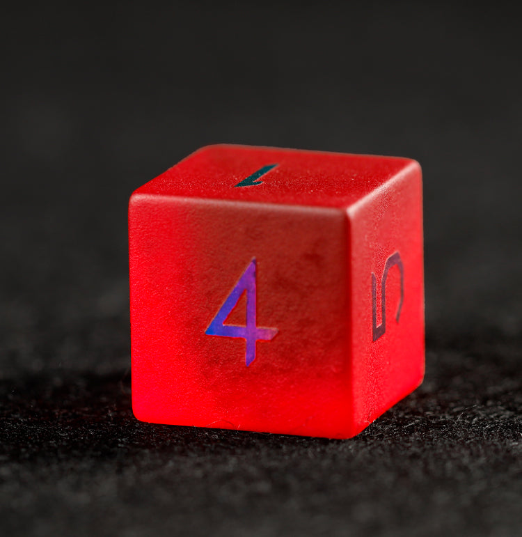 Crimson Red Plated Glass 7-Piece Polyhedral Dice Set