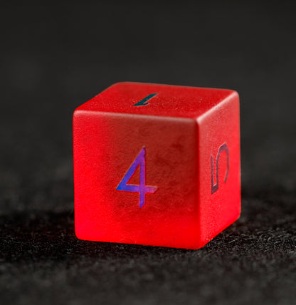 Crimson Red Plated Glass 7-Piece Polyhedral Dice Set