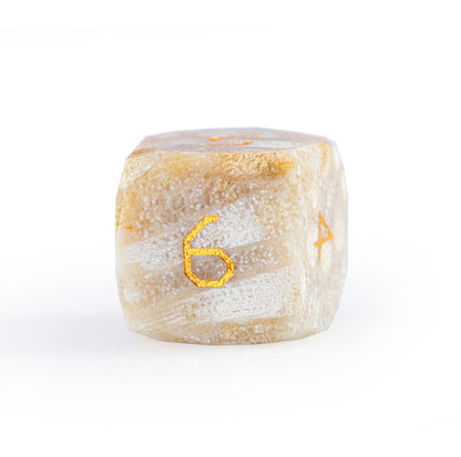 Chrysanthemum Stone Diamond-Cut 7-Piece Dice Set