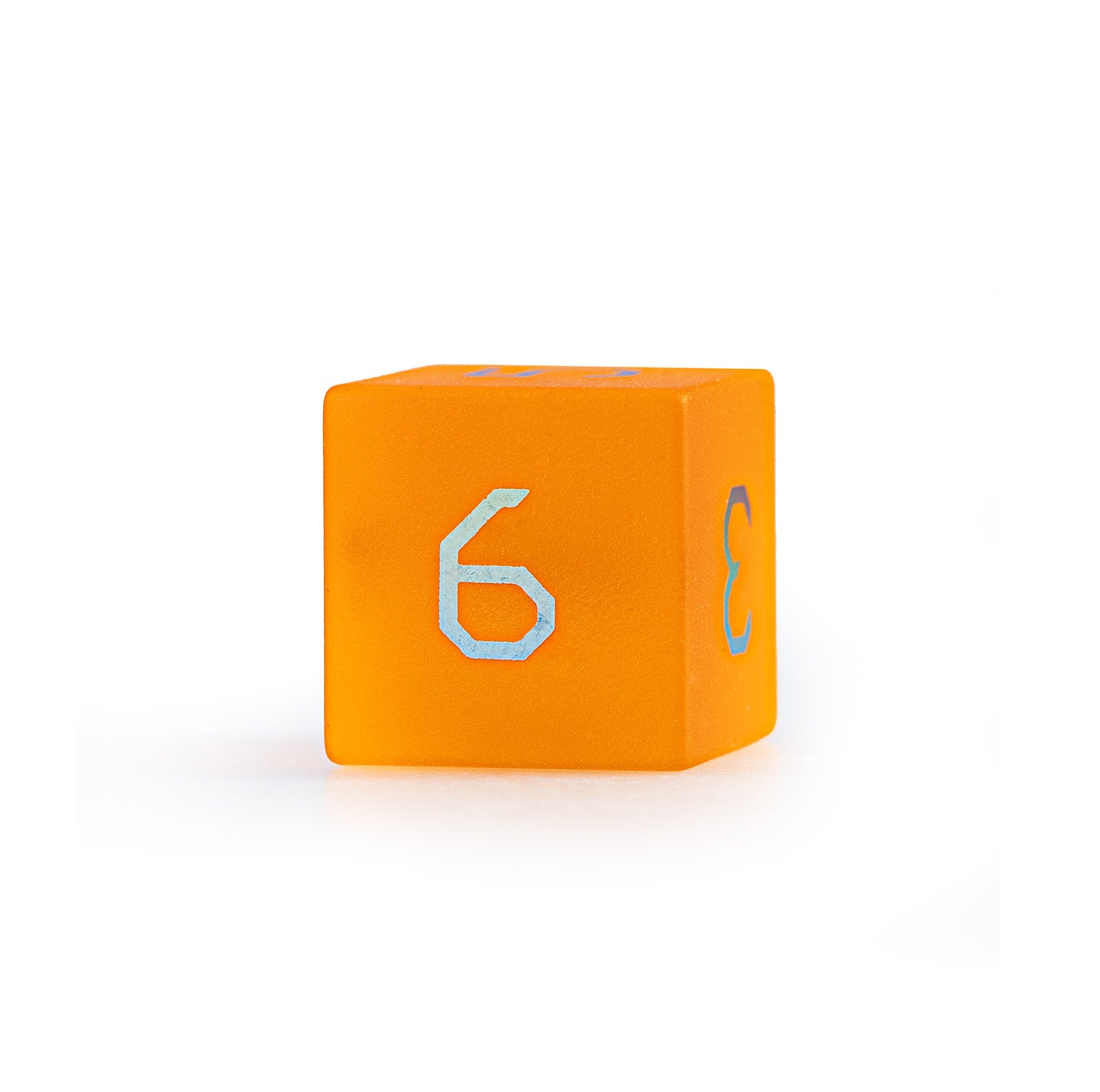 Amber Orange Plated Glass 7-Piece Polyhedral Dice Set