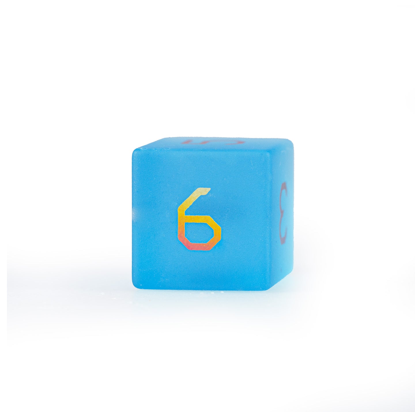 Ocean Blue Plated Glass 7-Piece Polyhedral Dice Set