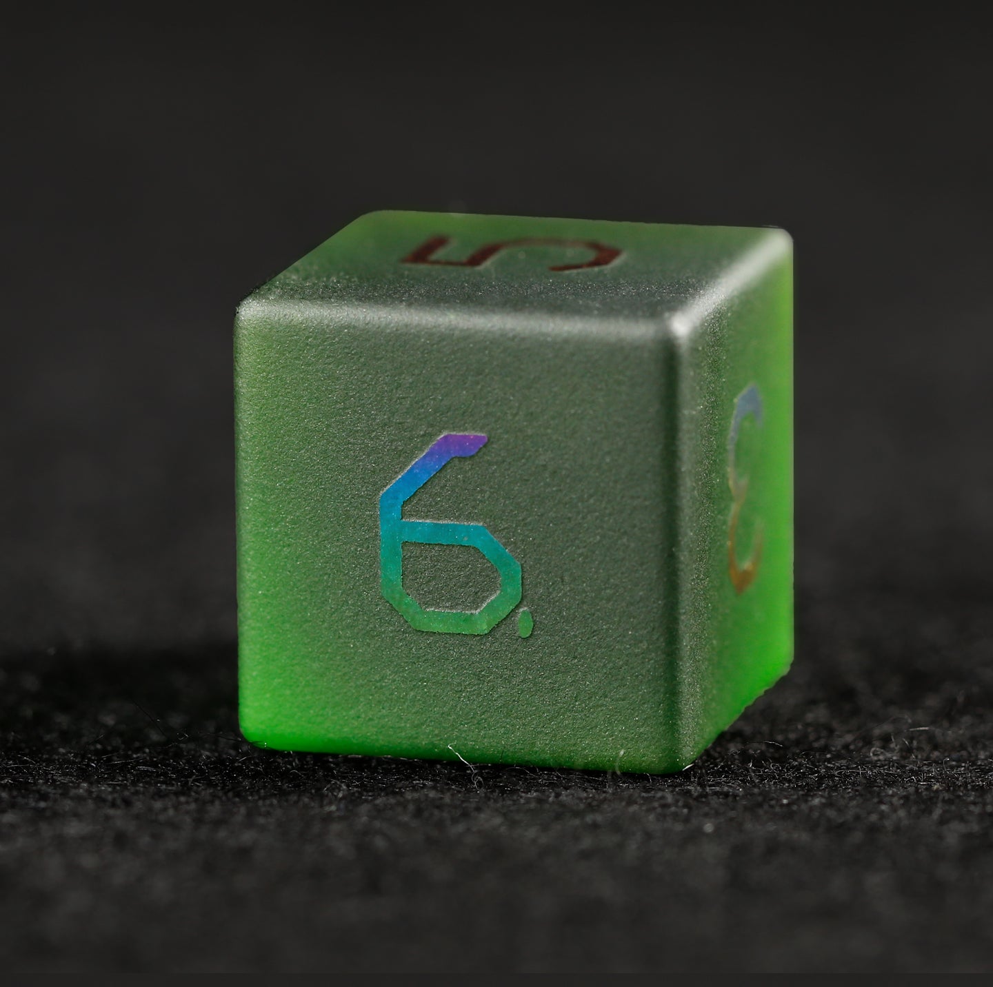 Olive Green Plated 7-Piece Polyhedral Dice Set