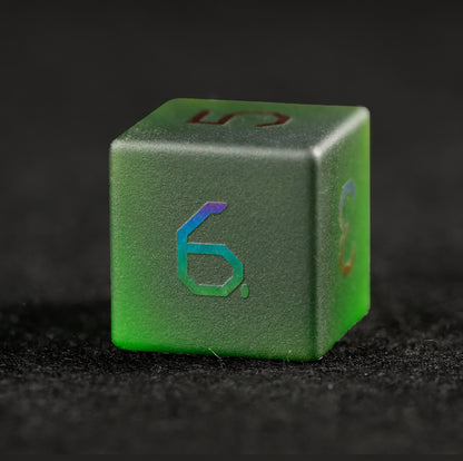 Olive Green Plated 7-Piece Polyhedral Dice Set