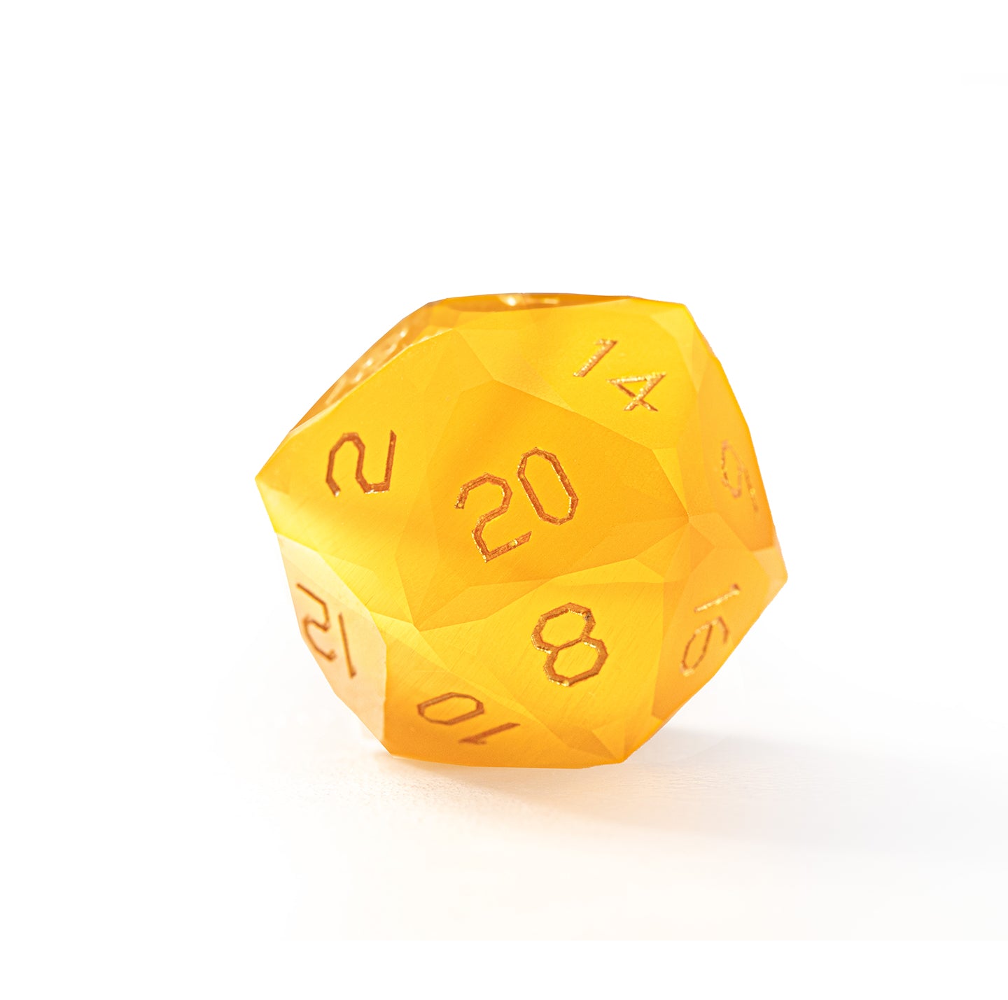 Yellow Cat’s Eye Crystal Diamond-Cut 7-Piece Dice Set