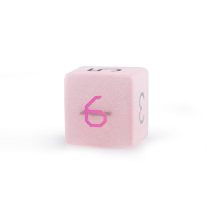 Pink Cat’s Eye Plated 7-Piece Polyhedral Dice Set