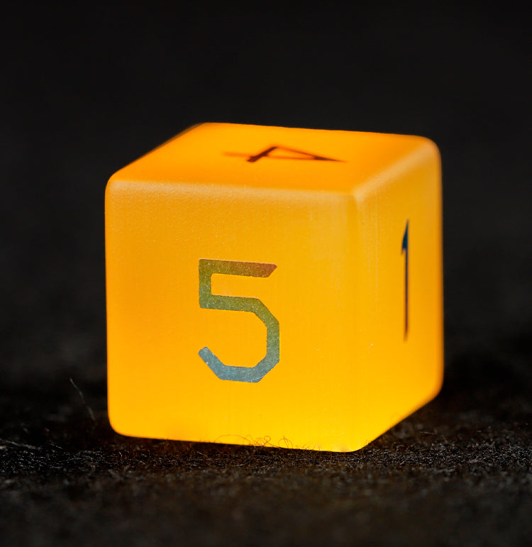 Golden Cat’s Eye Plated 7-Piece Polyhedral Dice Set