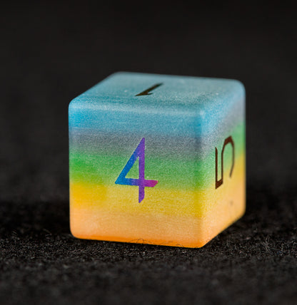 Rainbow Cat Plated 7-Piece Polyhedral Dice Set