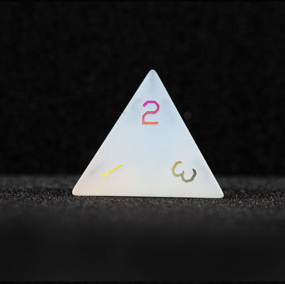 White Star Plated 7-Piece Polyhedral Dice Set