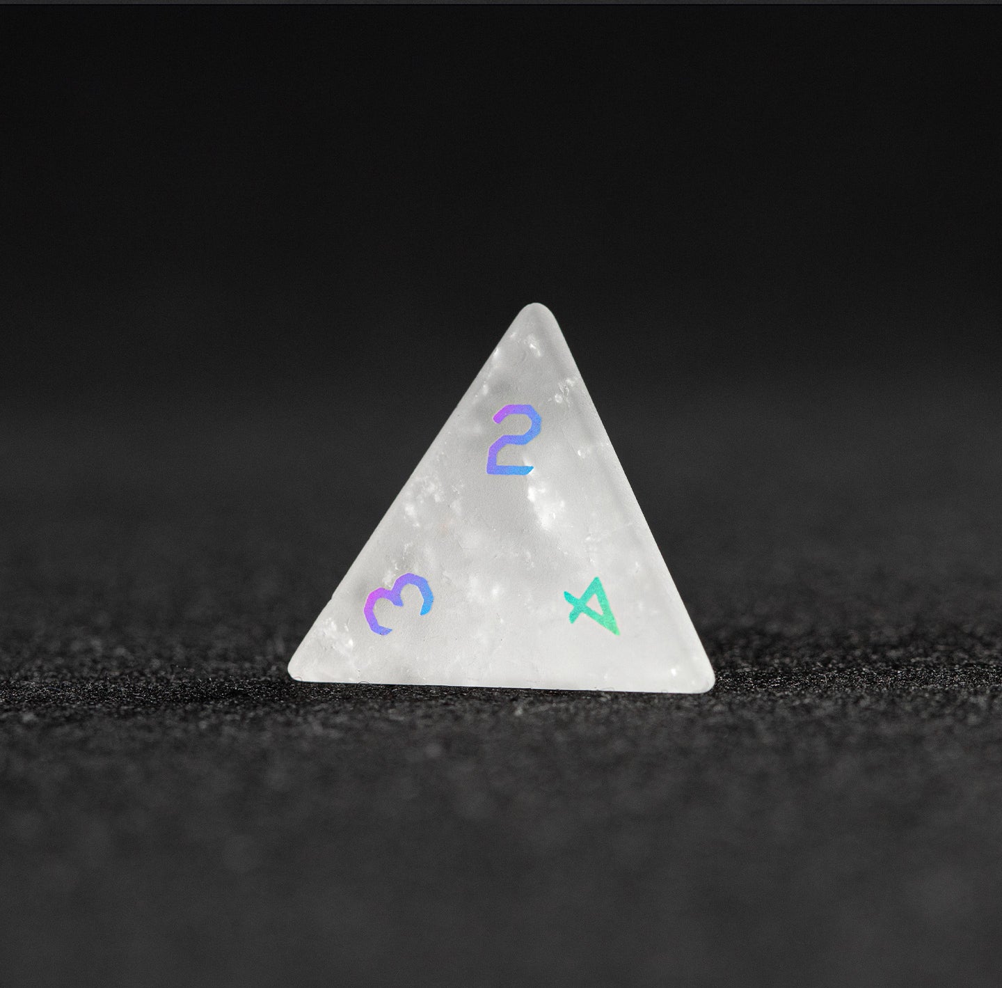 Clear Quartz Plated 7-Piece Polyhedral Dice Set