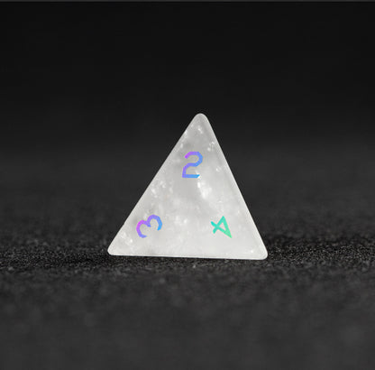 Clear Quartz Plated 7-Piece Polyhedral Dice Set