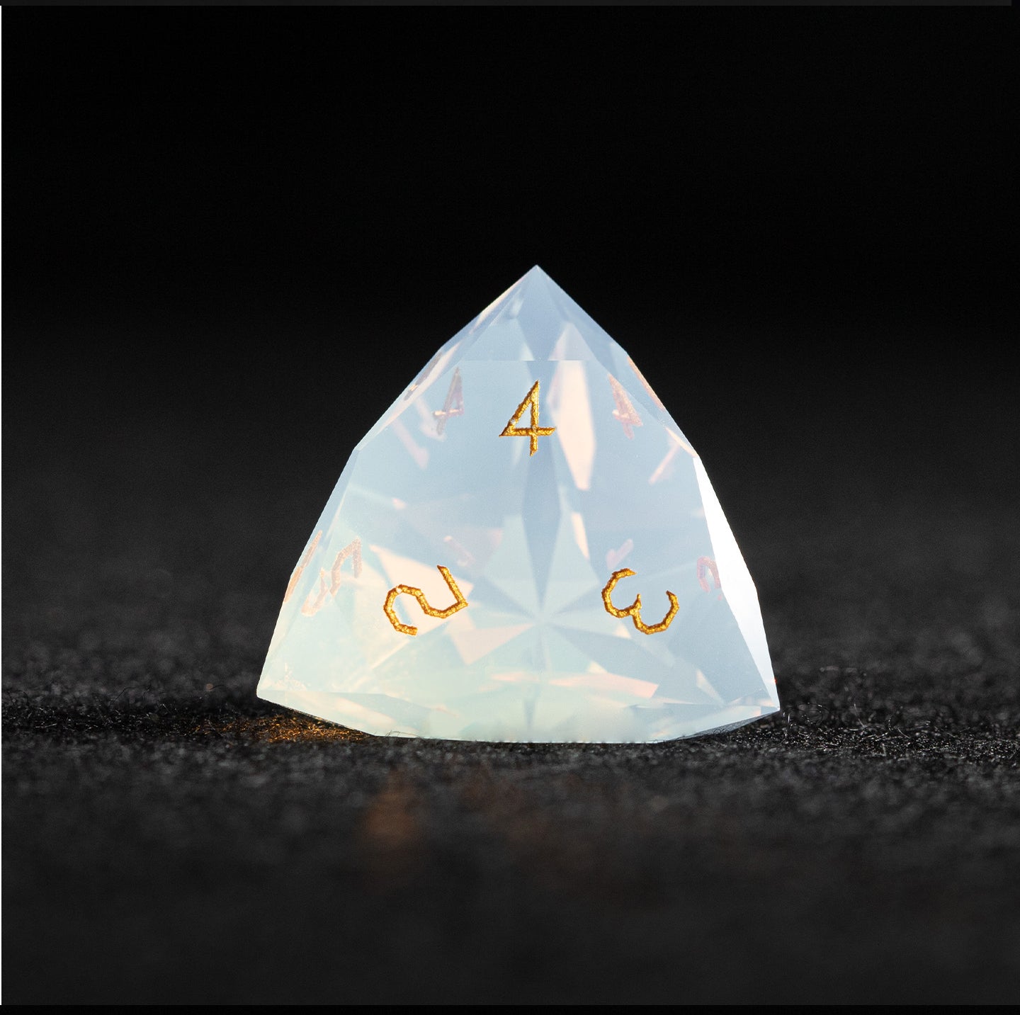 White Opalite Diamond-Cut 7-Piece Dice Set