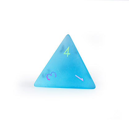 Ocean Blue Plated Glass 7-Piece Polyhedral Dice Set