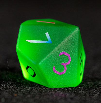 Emerald Green Plated Glass 7-Piece Polyhedral Dice Set