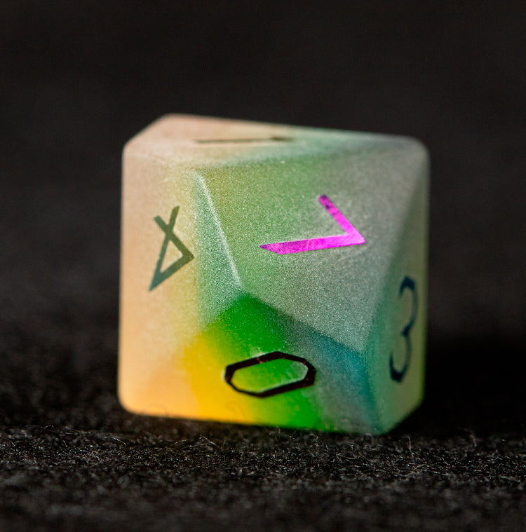 Rainbow Cat Plated 7-Piece Polyhedral Dice Set