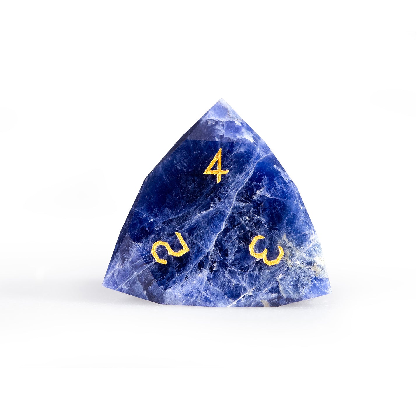 Blue Vein Stone Diamond-Cut 7-Piece Dice Set
