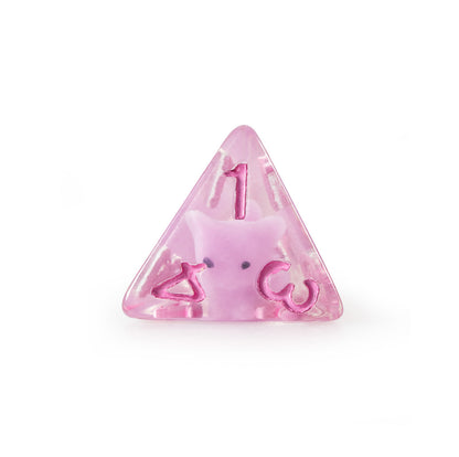 Rose Quartz Familiar 7-Piece Polyhedral Dice Set
