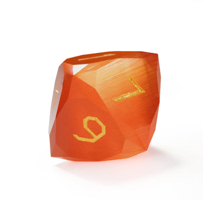 Red Cat’s Eye Crystal Diamond-Cut 7-Piece Dice Set