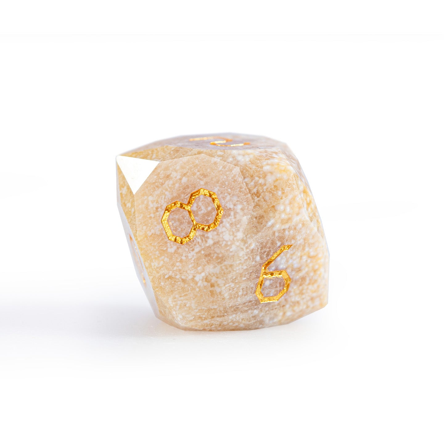 Chrysanthemum Stone Diamond-Cut 7-Piece Dice Set