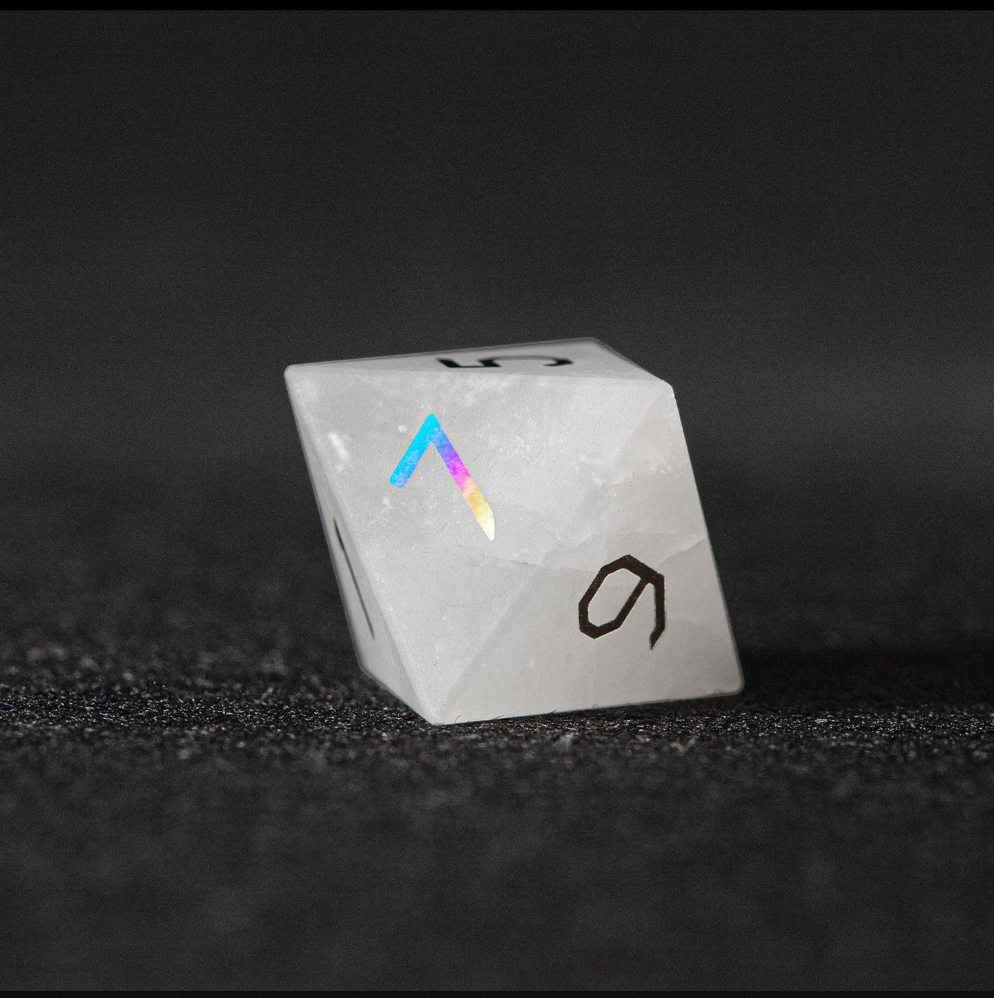 Clear Quartz Plated 7-Piece Polyhedral Dice Set