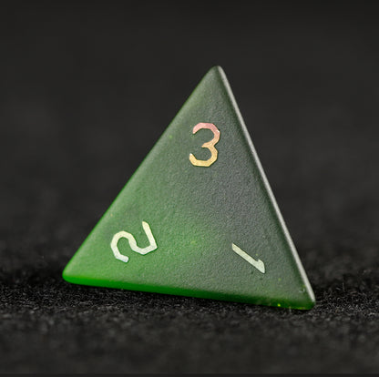 Olive Green Plated 7-Piece Polyhedral Dice Set