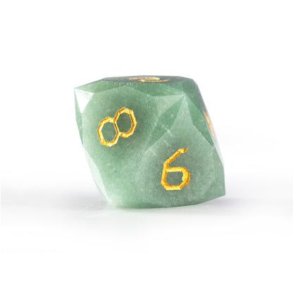 Green Aventurine Diamond-Cut 7-Piece Dice Set