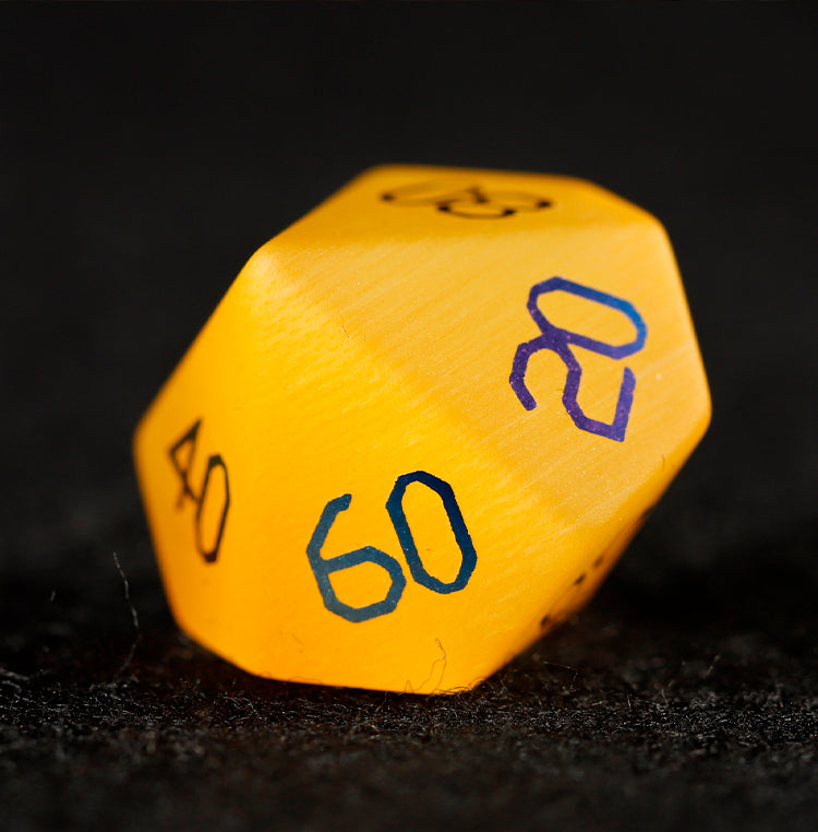 Golden Cat’s Eye Plated 7-Piece Polyhedral Dice Set