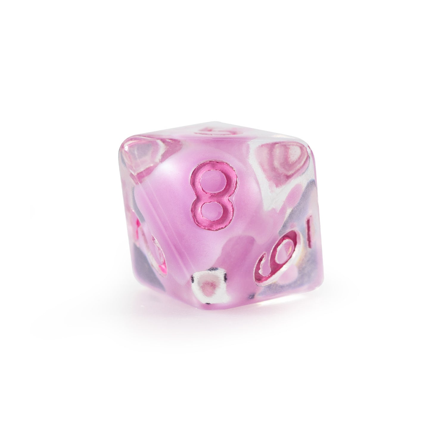 Rose Quartz Familiar 7-Piece Polyhedral Dice Set