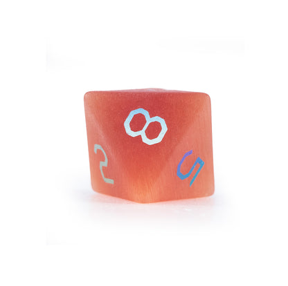 Crimson Cat’s Eye Plated 7-Piece Polyhedral Dice Set