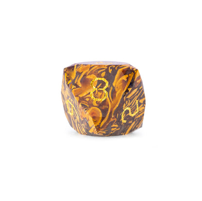 Golden Silk Jade Diamond-Cut 7-Piece Dice Set