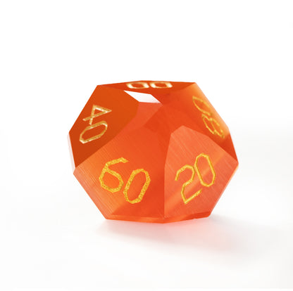 Red Cat’s Eye Crystal Diamond-Cut 7-Piece Dice Set